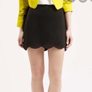 Topshop Black Scallop Mini Skirt Size 6